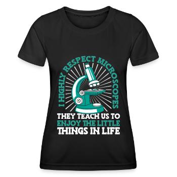 Biology Biologist Microscope - Women's Functional T-Shirt - black - Front - AI Model Female 172 light (172cm)