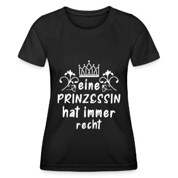 Princesse - T-shirt sport Femme - noir - Devant - AI Model Female 172 light (172cm)