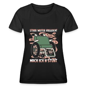 Rollstuhl Rollstuhlfahrer - Frauen Funktions-T-Shirt - Schwarz - Vorne - AI Model Female 172 light (172cm)