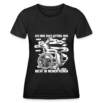Rollstuhl Rollstuhlfahrer Witzig - Frauen Funktions-T-Shirt - Schwarz - Vorne - AI Model Female 172 light (172cm)