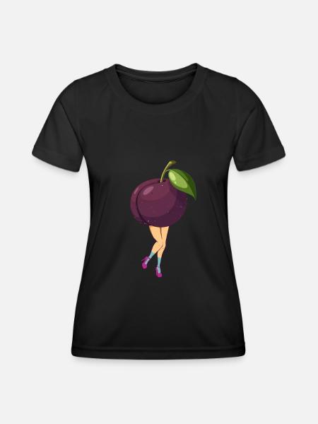 Pflaumen Cool - Frauen Funktions-T-Shirt - Schwarz