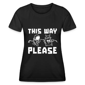 Espace Espace Fun Colonisation de l’espace - T-shirt sport Femme - noir - Devant - AI Model Female 172 light (172cm)