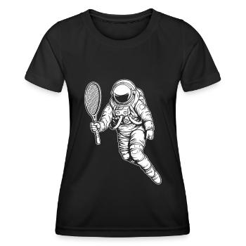 Badminton Federball - Frauen Funktions-T-Shirt - Schwarz - Vorne - AI Model Female 172 light (172cm)