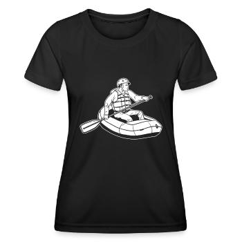 Rafting - Frauen Funktions-T-Shirt - Schwarz - Vorne - AI Model Female 172 light (172cm)