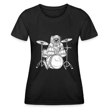 Batterie Batteur Batteur - T-shirt sport Femme - noir - Devant - AI Model Female 172 light (172cm)