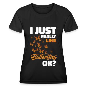Hobbygärtner Garten Monarch - Frauen Funktions-T-Shirt - Schwarz - Vorne - AI Model Female 172 light (172cm)