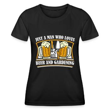 Hobby Gardener Garden Funny Garden Beer - Women's Functional T-Shirt - black - Front - AI Model Female 172 light (172cm)
