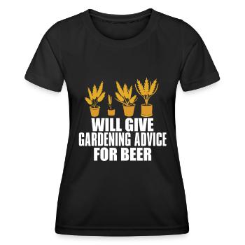 Hobby Gardener Garden Funny Garden Beer - Women's Functional T-Shirt - black - Front - AI Model Female 172 light (172cm)