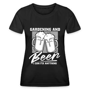 Hobby jardinier jardin bière de jardin - T-shirt sport Femme - noir - Devant - AI Model Female 172 light (172cm)