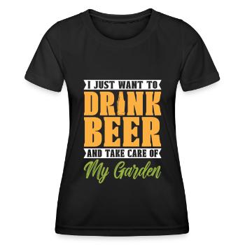 Hobby Gardener Garden Funny Garden Beer - Women's Functional T-Shirt - black - Front - AI Model Female 172 light (172cm)