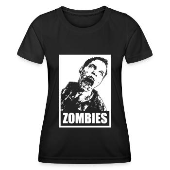 Affiche d’Halloween zombie - T-shirt sport Femme - noir - Devant - AI Model Female 172 light (172cm)