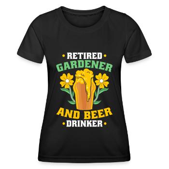 Home Gardener Retired Garden Garden Beer - Women's Functional T-Shirt - black - Front - AI Model Female 172 light (172cm)