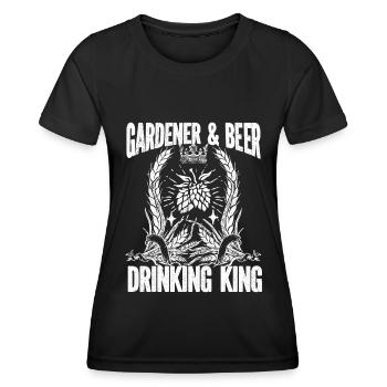Hobby Gardener Garden King Garden Bière - T-shirt sport Femme - noir - Devant - AI Model Female 172 light (172cm)