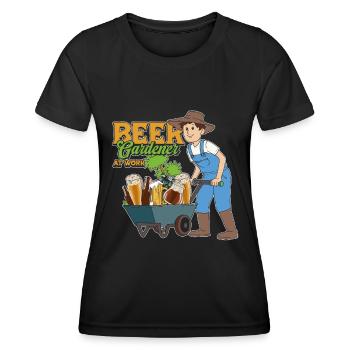 Hobby Gardener Garden Funny Garden Beer - Women's Functional T-Shirt - black - Front - AI Model Female 172 light (172cm)