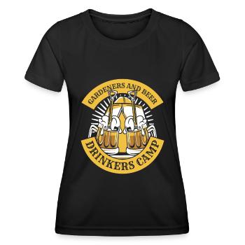 Hobbygärtner Garten Lager Garten Bier - Frauen Funktions-T-Shirt - Schwarz - Vorne - AI Model Female 172 light (172cm)
