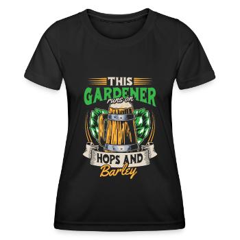 Hobby jardinier houblon de jardin bière de jardin - T-shirt sport Femme - noir - Devant - AI Model Female 172 light (172cm)