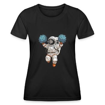 Cheerleader Cheerleading Astronaut - Frauen Funktions-T-Shirt - Schwarz - Vorne - AI Model Female 172 light (172cm)