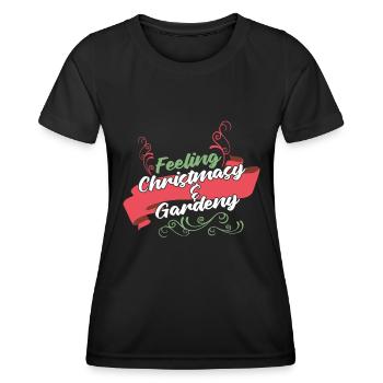 Hobbygärtner Garten Weihnachtlich - Frauen Funktions-T-Shirt - Schwarz - Vorne - AI Model Female 172 light (172cm)