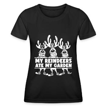 Hobby Gardener Garden Reindeer Garden Noël - T-shirt sport Femme - noir - Devant - AI Model Female 172 light (172cm)