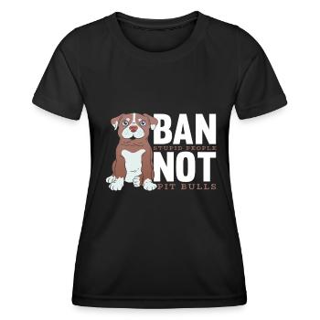 Pitbull Pitbull Interdiction - T-shirt sport Femme - noir - Devant - AI Model Female 172 light (172cm)