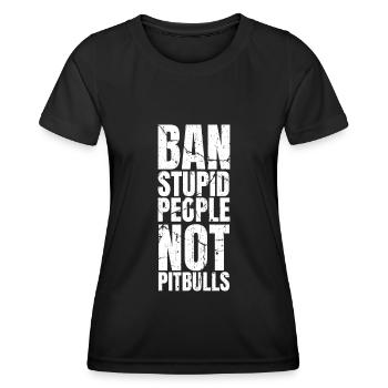 Pitbull Pitbull Interdiction - T-shirt sport Femme - noir - Devant - AI Model Female 172 light (172cm)