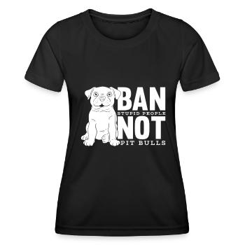 Pitbull Pitbull Interdiction - T-shirt sport Femme - noir - Devant - AI Model Female 172 light (172cm)