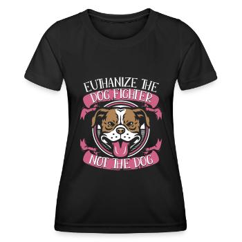 Pitbull Pitbull Interdiction - T-shirt sport Femme - noir - Devant - AI Model Female 172 light (172cm)