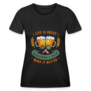 Hobby Gardener Garden Cool Garden Bière - T-shirt sport Femme - noir - Devant - AI Model Female 172 light (172cm)