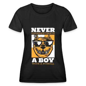 Pitbull drôle Pitbull Interdiction - T-shirt sport Femme - noir - Devant - AI Model Female 172 light (172cm)
