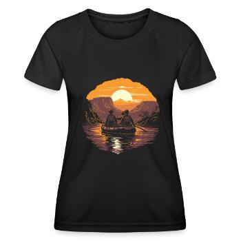 Rafting - Frauen Funktions-T-Shirt - Schwarz - Vorne - AI Model Female 172 light (172cm)