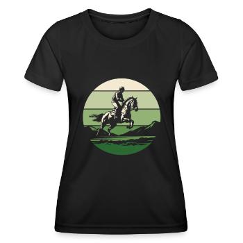 Équitation équestre d’endurance - T-shirt sport Femme - noir - Devant - AI Model Female 172 light (172cm)