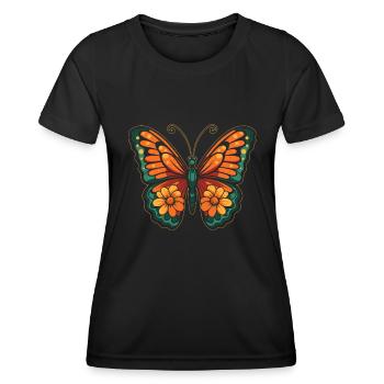Papillons du jardin des papillons - T-shirt sport Femme - noir - Devant - AI Model Female 172 light (172cm)