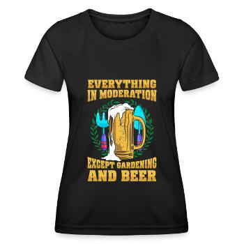 Hobby Gardener Garden Funny Garden Bière - T-shirt sport Femme - noir - Devant - AI Model Female 172 light (172cm)