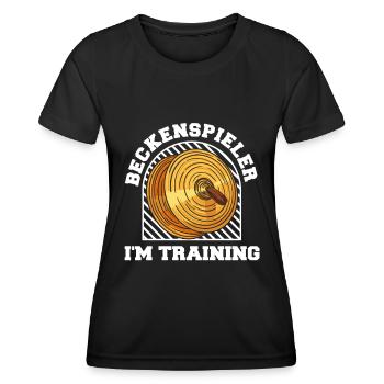 Fanfahrenzug Spielmannszug Becken - Frauen Funktions-T-Shirt - Schwarz - Vorne - AI Model Female 172 light (172cm)