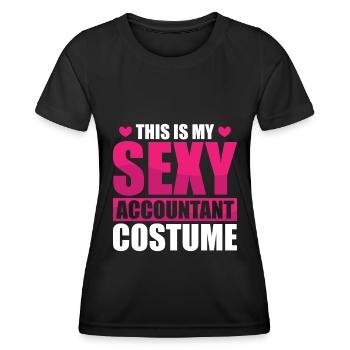 Accountant Tax Consultant Costume - Women's Functional T-Shirt - black - Front - AI Model Female 172 light (172cm)