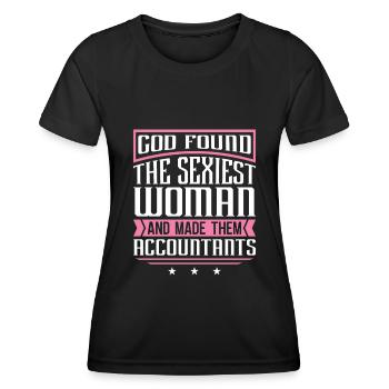 Comptable Conseillère fiscale Fille - T-shirt sport Femme - noir - Devant - AI Model Female 172 light (172cm)