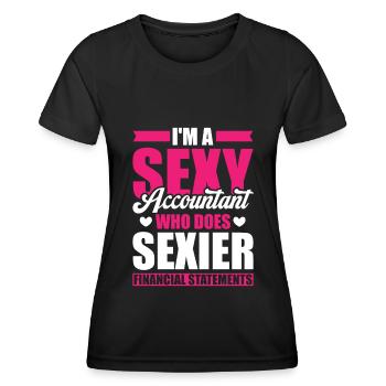 Accountant Tax Consultant Lustig - Women's Functional T-Shirt - black - Front - AI Model Female 172 light (172cm)
