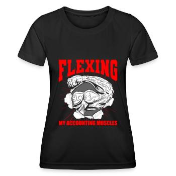Buchhalter Steuerberater Muskel - Frauen Funktions-T-Shirt - Schwarz - Vorne - AI Model Female 172 light (172cm)