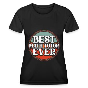 Professeur de mathématiques Professeur de mathématiques Tuteur de mathématiques - T-shirt sport Femme - noir - Devant - AI Model Female 172 light (172cm)