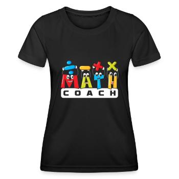 Professeur de mathématiques Professeur de mathématiques Tuteur de mathématiques - T-shirt sport Femme - noir - Devant - AI Model Female 172 light (172cm)