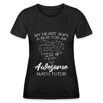 Professeur de mathématiques Professeur de mathématiques Tuteur de mathématiques - T-shirt sport Femme - noir - Devant - AI Model Female 172 light (172cm)