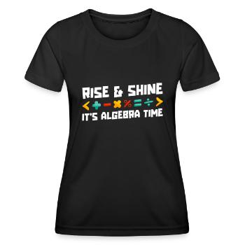 Professeur de mathématiques Professeur de mathématiques Algèbre - T-shirt sport Femme - noir - Devant - AI Model Female 172 light (172cm)