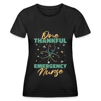 Stéthoscope infirmier - T-shirt sport Femme - noir - Devant - AI Model Female 172 light (172cm)