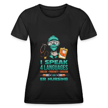 Infirmière d’urgence - T-shirt sport Femme - noir - Devant - AI Model Female 172 light (172cm)