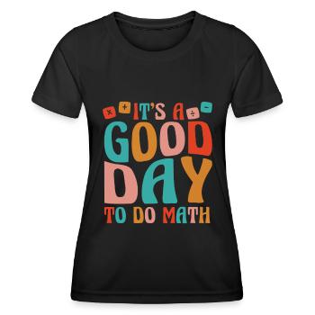 Professeur de mathématiques Professeur de mathématiques Tuteur de mathématiques - T-shirt sport Femme - noir - Devant - AI Model Female 172 light (172cm)