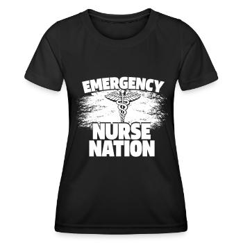 Infirmière d’urgence Nurse Nation - T-shirt sport Femme - noir - Devant - AI Model Female 172 light (172cm)