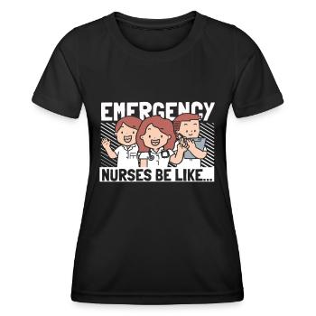Krankenschwester Lustig Notfall Krankenschwester - Frauen Funktions-T-Shirt - Schwarz - Vorne - AI Model Female 172 light (172cm)