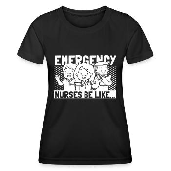 Krankenschwester Lustig Notfall Krankenschwester - Frauen Funktions-T-Shirt - Schwarz - Vorne - AI Model Female 172 light (172cm)