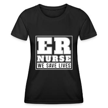 Krankenschwester Äh Notfall Krankenschwester - Frauen Funktions-T-Shirt - Schwarz - Vorne - AI Model Female 172 light (172cm)