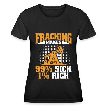 Oilfield Oil Rig Fracking - Women's Functional T-Shirt - black - Front - AI Model Female 172 light (172cm)